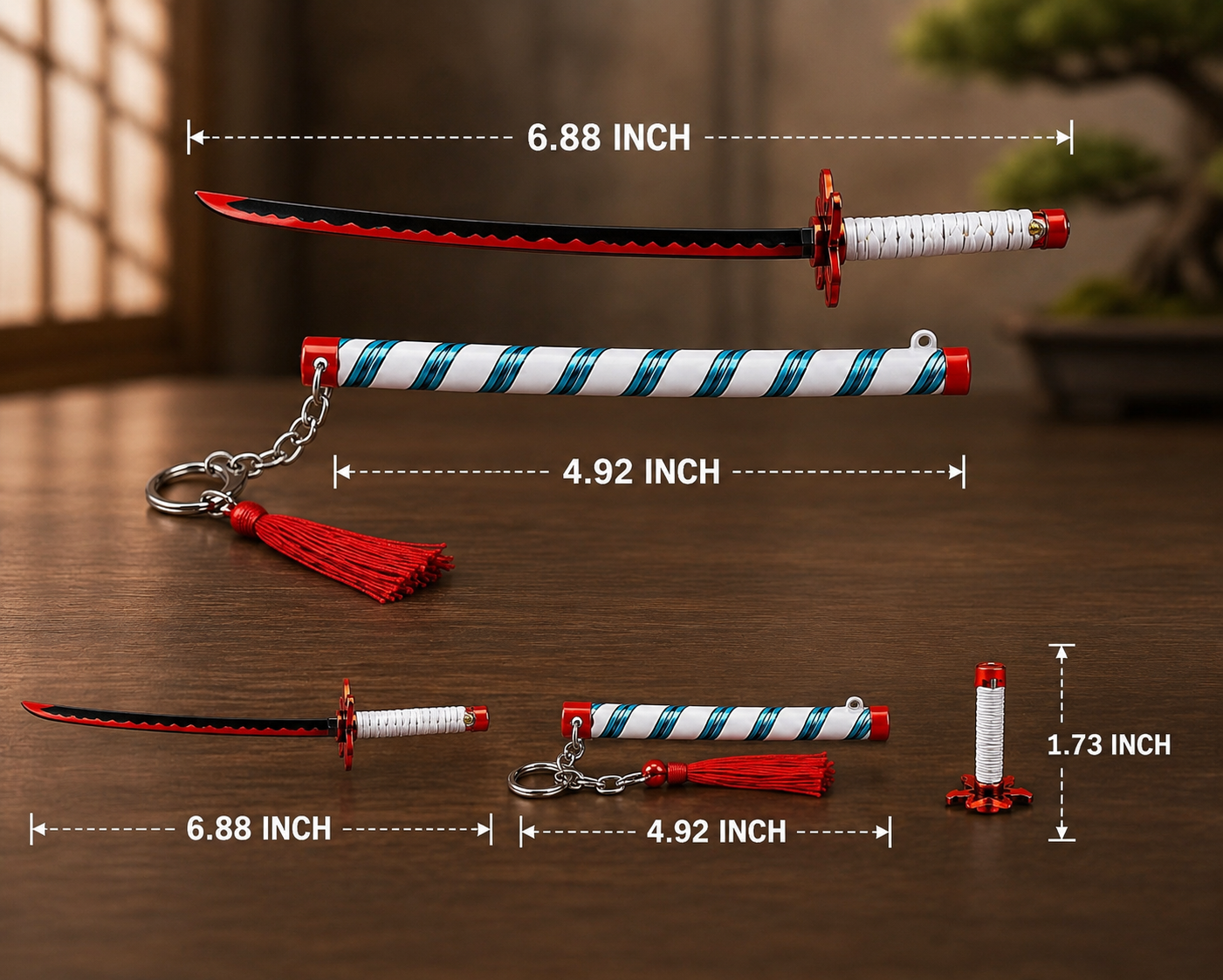 Krinji™ Premium Katana Keychain with Push Button