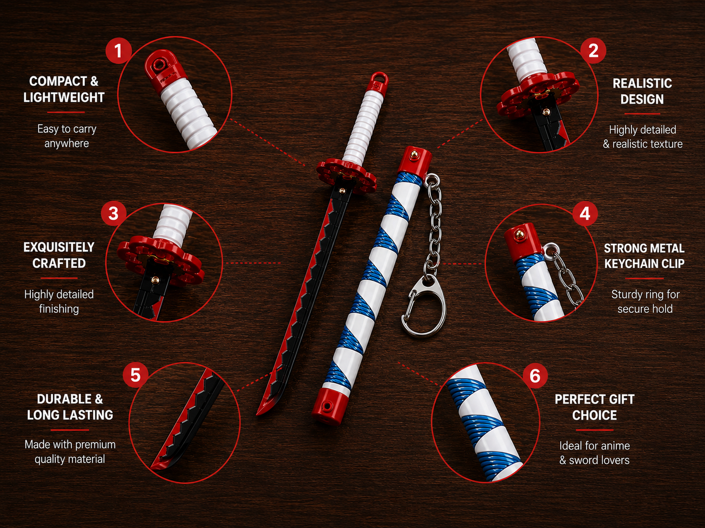 Krinji™ Premium Katana Keychain with Push Button