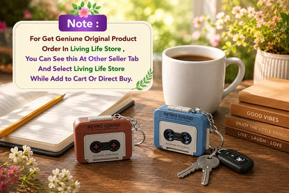 Retro voice recorder keychain